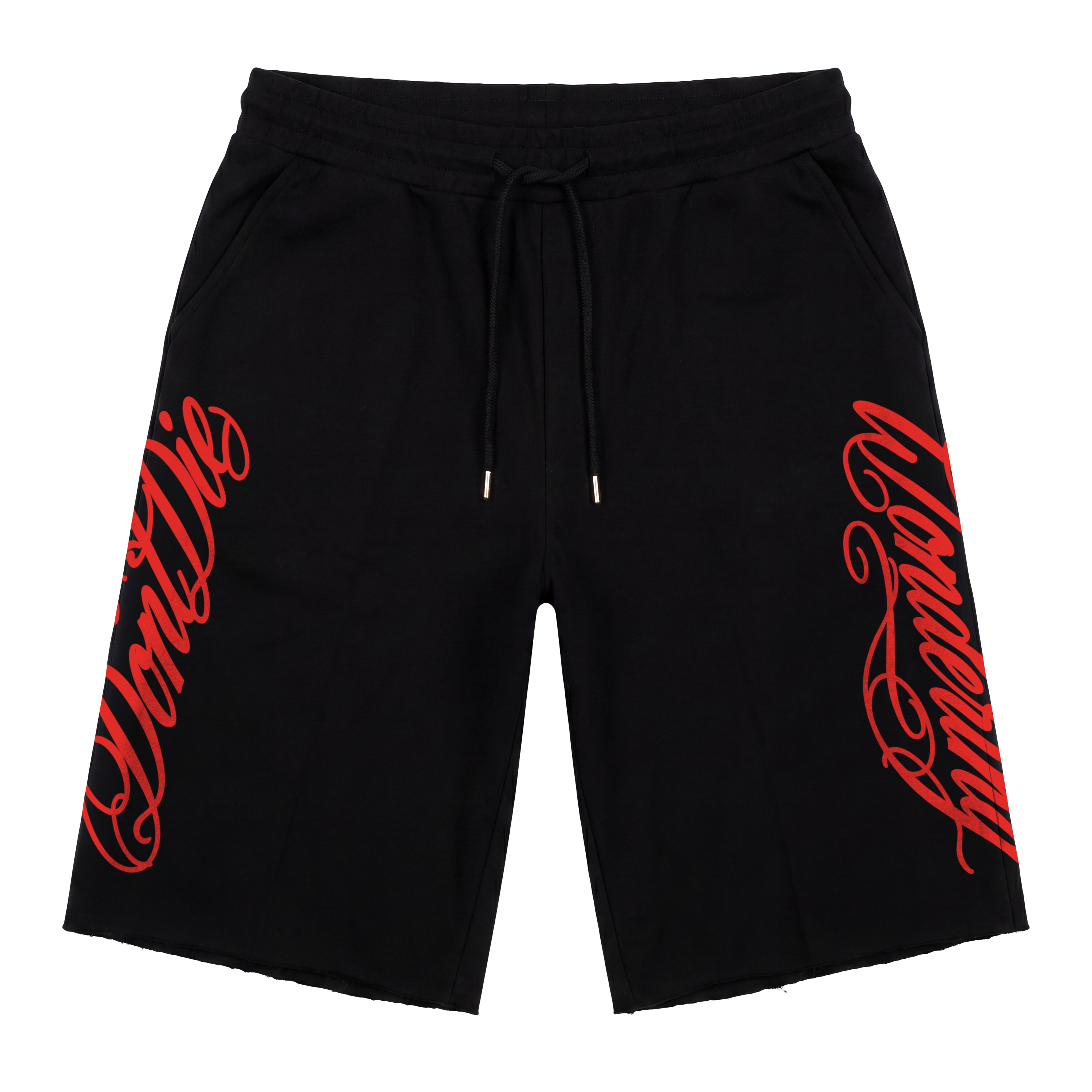 SCRIPT BAGGY SHORTS - BLACK