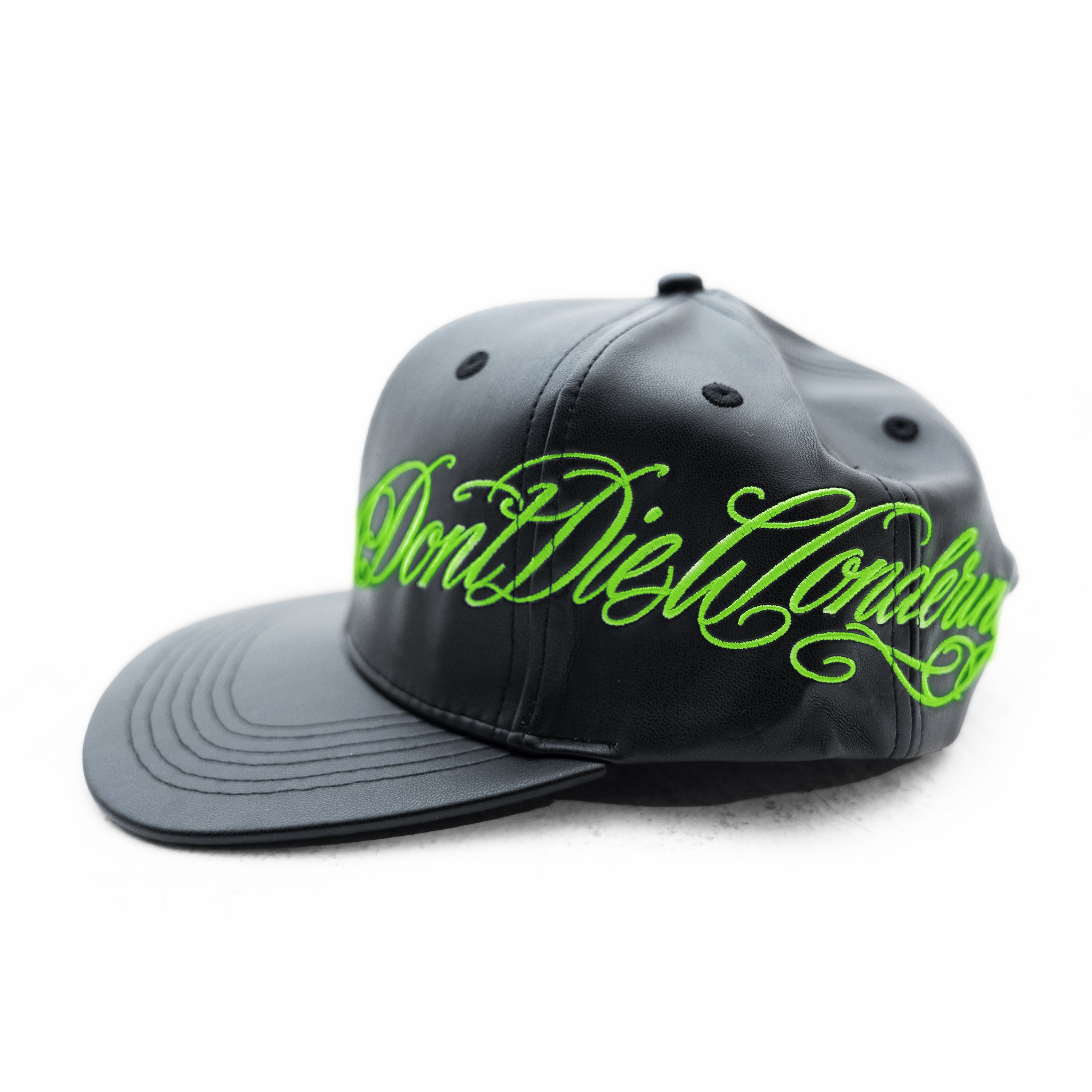 SCRIPT LOGO LEATHER HAT (GREEN)