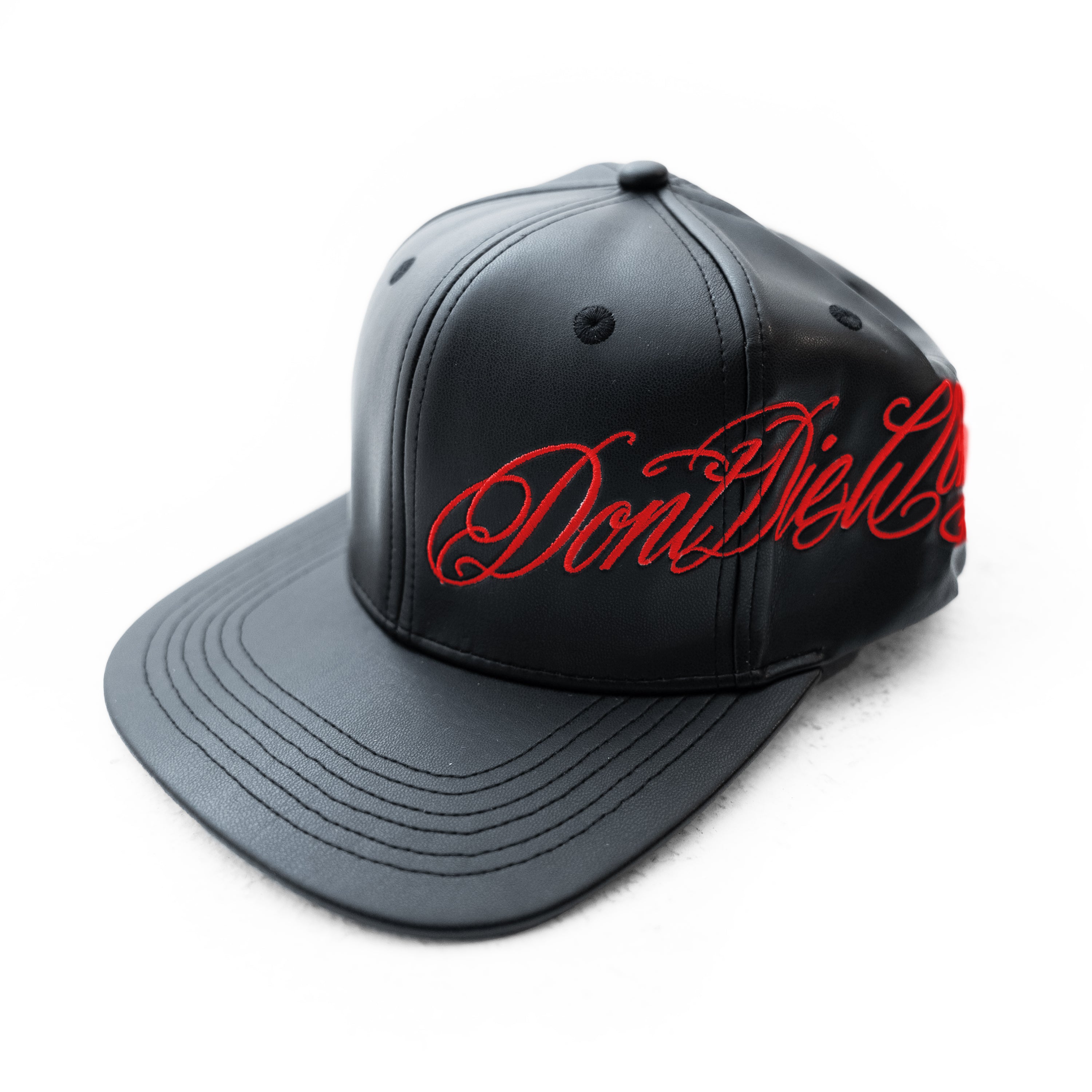 SCRIPT LOGO LEATHER HAT (RED)